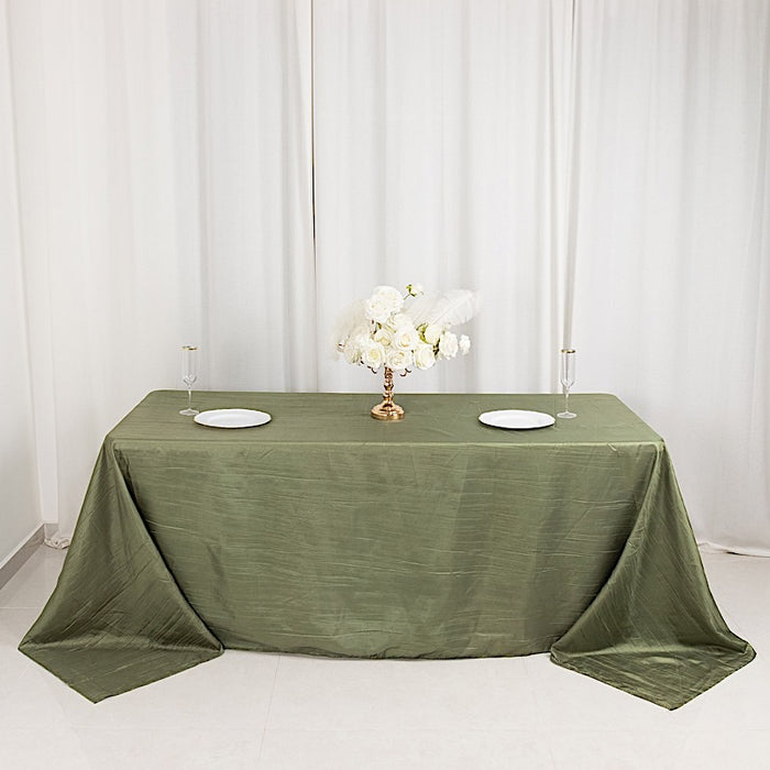 90" x 132" Accordion Metallic Crinkled Taffeta Rectangular Tablecloth