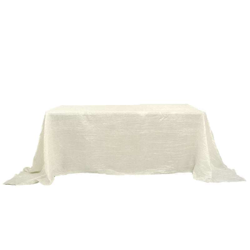 90" x 132" Accordion Metallic Crinkled Taffeta Rectangular Tablecloth