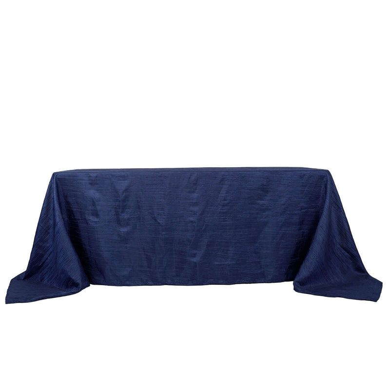 90" x 132" Accordion Metallic Crinkled Taffeta Rectangular Tablecloth