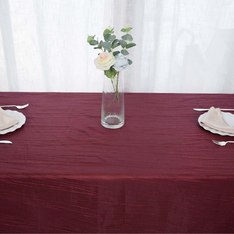 90" x 156" Accordion Metallic Crinkled Taffeta Rectangular Tablecloth