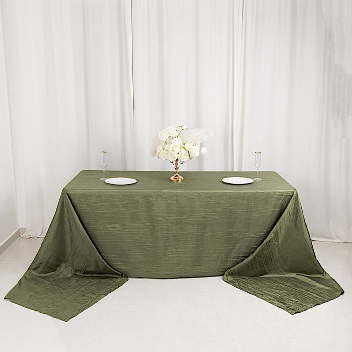 90" x 156" Accordion Metallic Crinkled Taffeta Rectangular Tablecloth