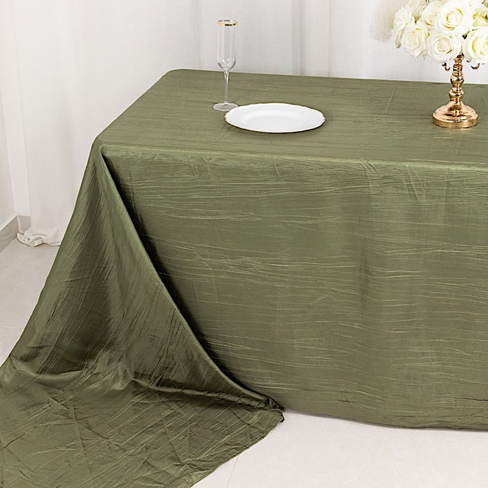 90" x 156" Accordion Metallic Crinkled Taffeta Rectangular Tablecloth