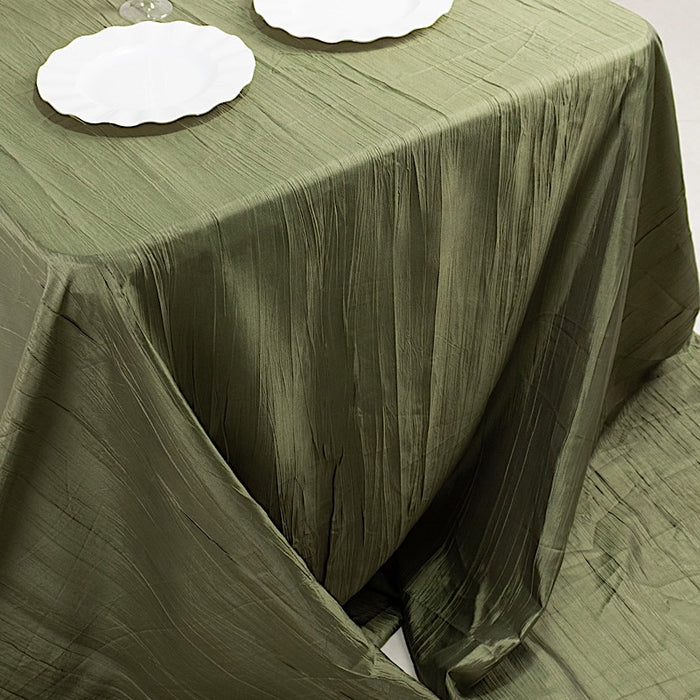 90" x 156" Accordion Metallic Crinkled Taffeta Rectangular Tablecloth