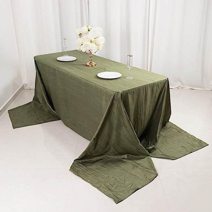 90" x 156" Accordion Metallic Crinkled Taffeta Rectangular Tablecloth