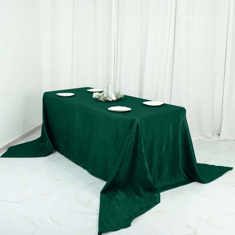 90" x 156" Accordion Metallic Crinkled Taffeta Rectangular Tablecloth