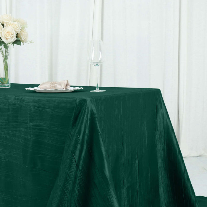 90" x 156" Accordion Metallic Crinkled Taffeta Rectangular Tablecloth