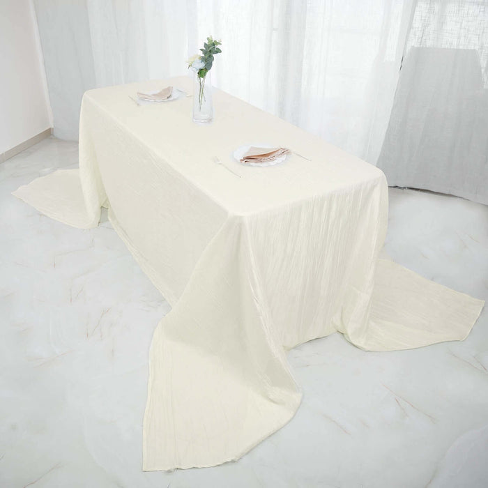 90" x 156" Accordion Metallic Crinkled Taffeta Rectangular Tablecloth