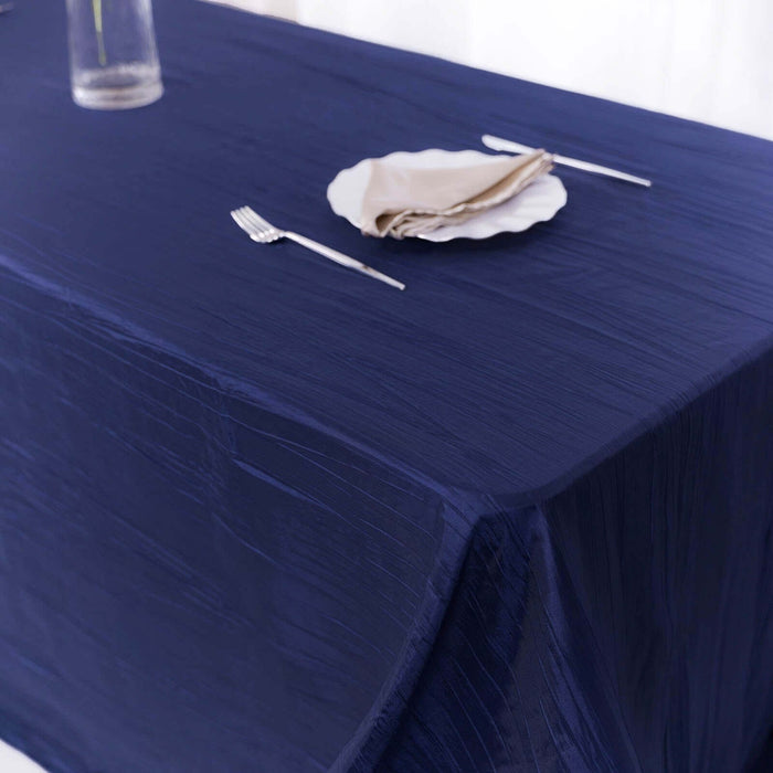 90" x 156" Accordion Metallic Crinkled Taffeta Rectangular Tablecloth