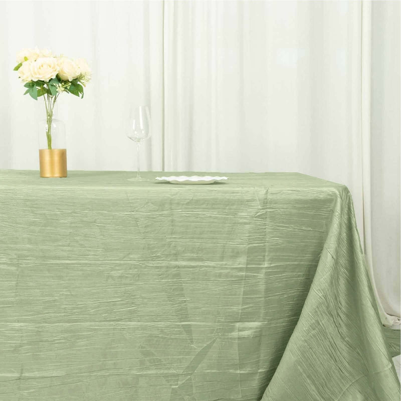 90" x 156" Accordion Metallic Crinkled Taffeta Rectangular Tablecloth