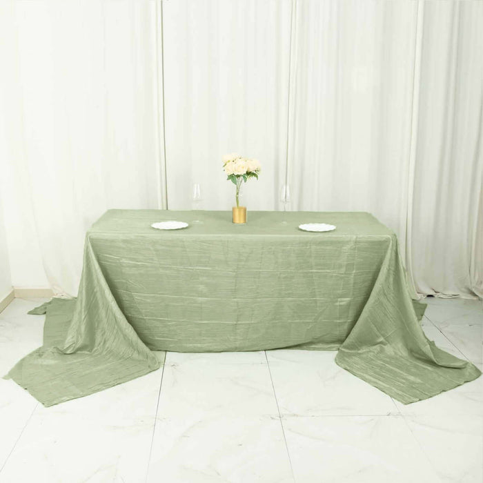 90" x 156" Accordion Metallic Crinkled Taffeta Rectangular Tablecloth