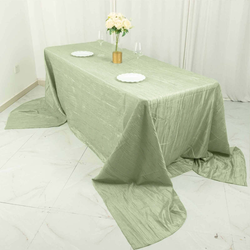 90" x 156" Accordion Metallic Crinkled Taffeta Rectangular Tablecloth