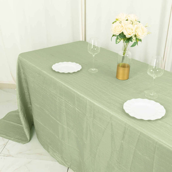 90" x 156" Accordion Metallic Crinkled Taffeta Rectangular Tablecloth