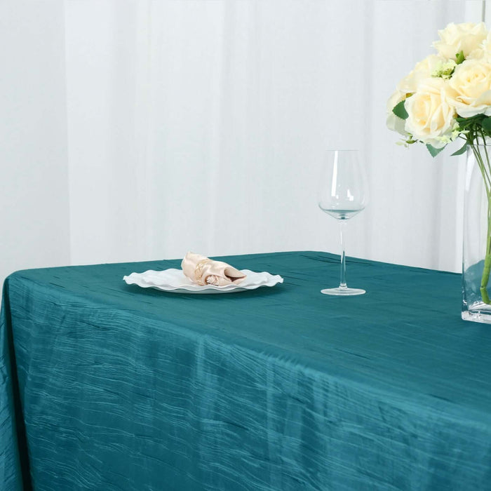 90" x 156" Accordion Metallic Crinkled Taffeta Rectangular Tablecloth