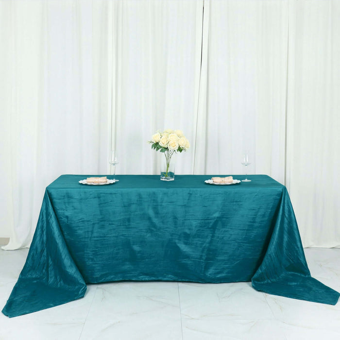 90" x 156" Accordion Metallic Crinkled Taffeta Rectangular Tablecloth