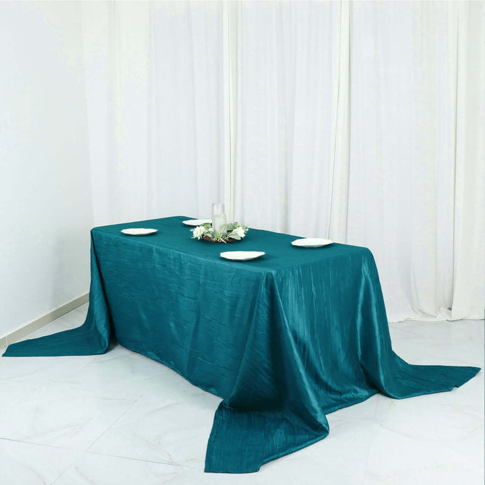 90" x 156" Accordion Metallic Crinkled Taffeta Rectangular Tablecloth