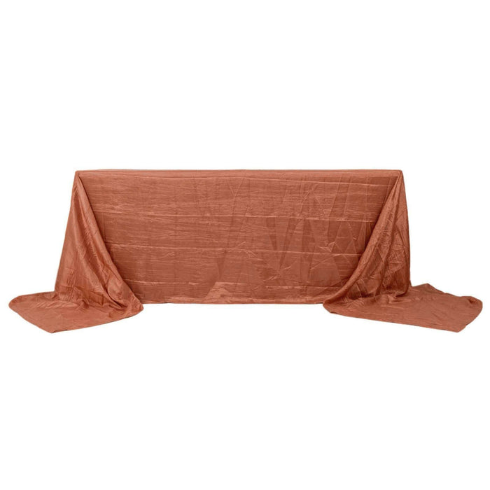 90" x 156" Accordion Metallic Crinkled Taffeta Rectangular Tablecloth