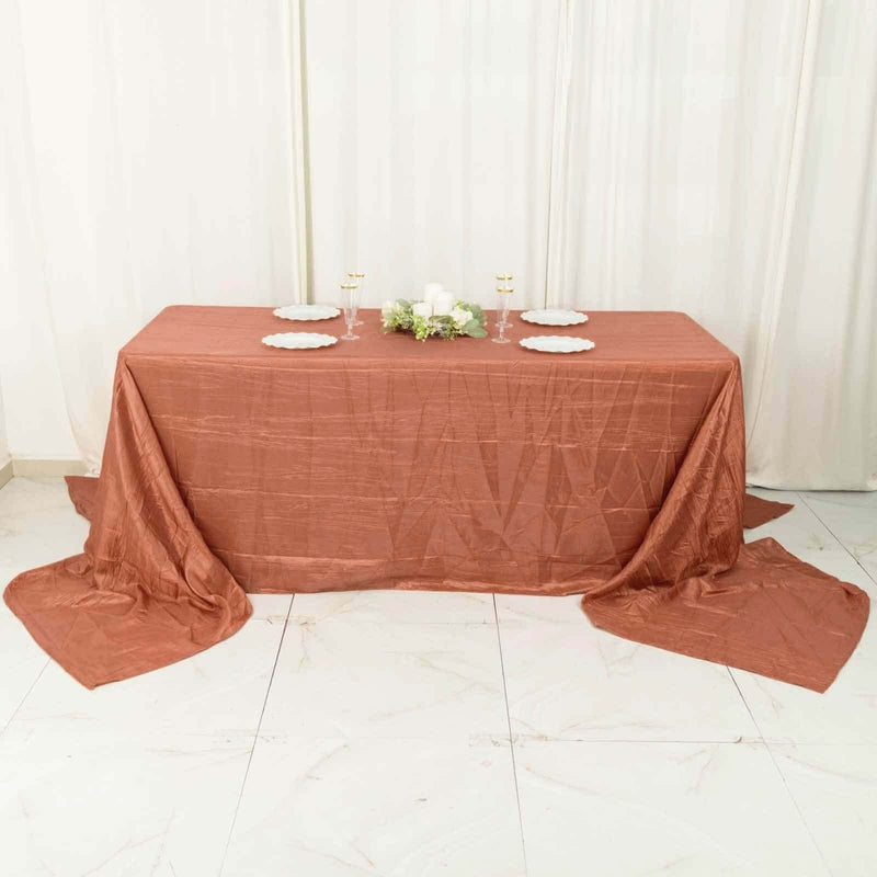 90" x 156" Accordion Metallic Crinkled Taffeta Rectangular Tablecloth