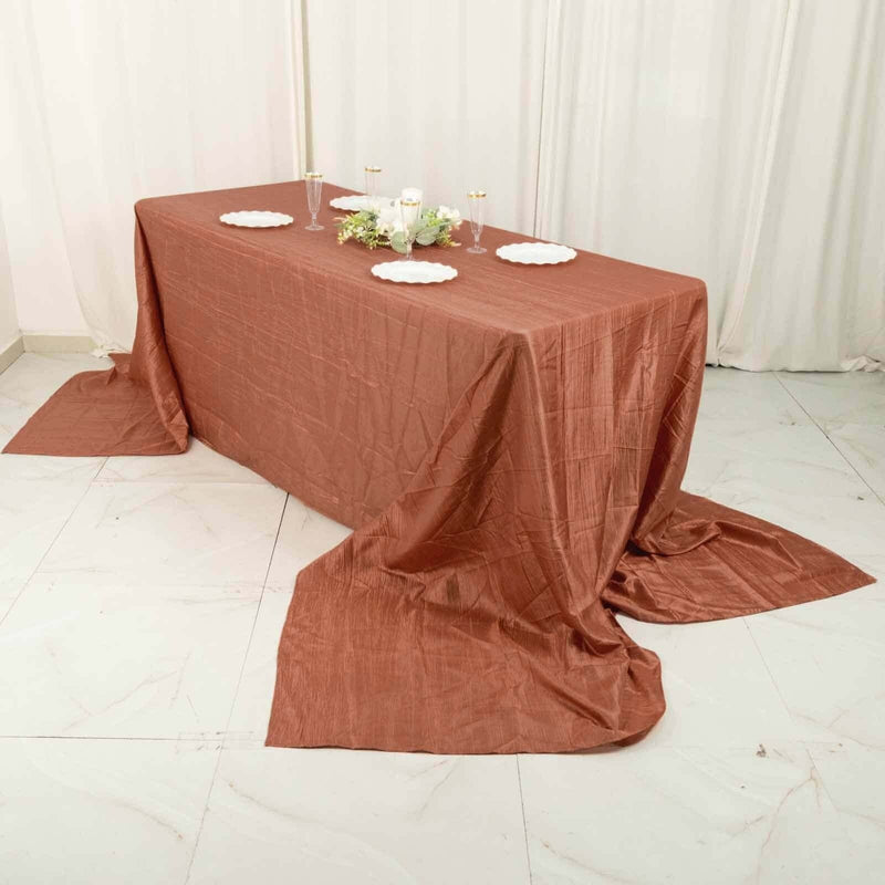 90" x 156" Accordion Metallic Crinkled Taffeta Rectangular Tablecloth