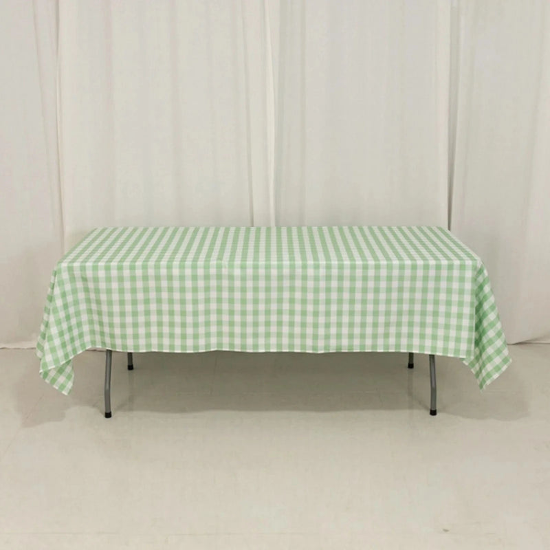 60" x 102" Checkered Gingham Polyester Tablecloth