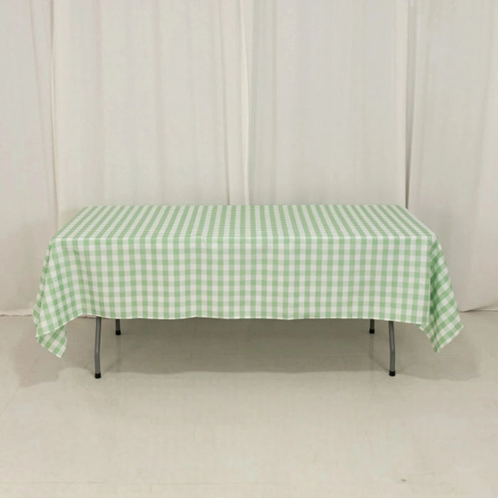 60" x 102" Checkered Gingham Polyester Tablecloth