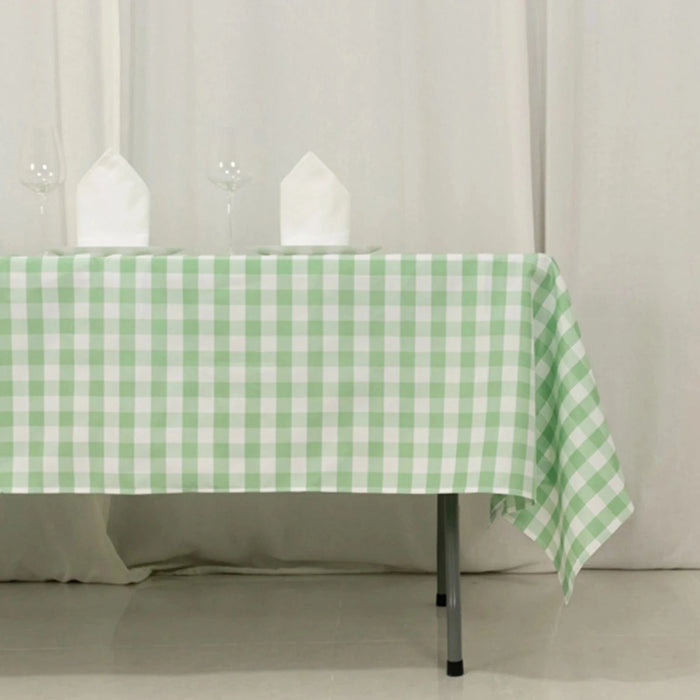 60" x 102" Checkered Gingham Polyester Tablecloth