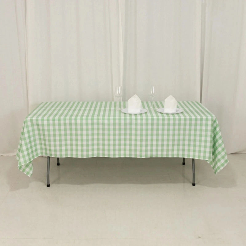 60" x 102" Checkered Gingham Polyester Tablecloth