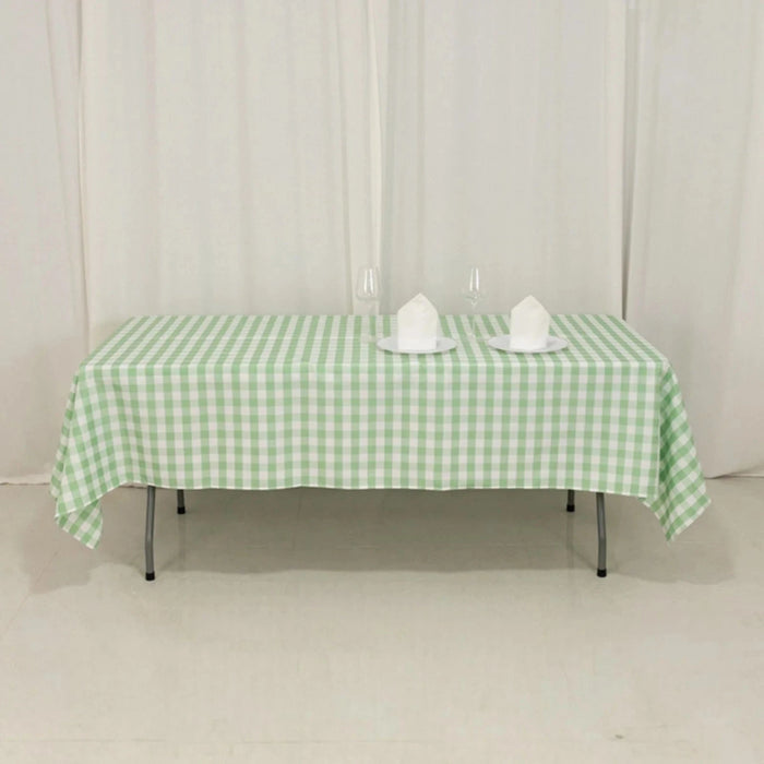 60" x 102" Checkered Gingham Polyester Tablecloth