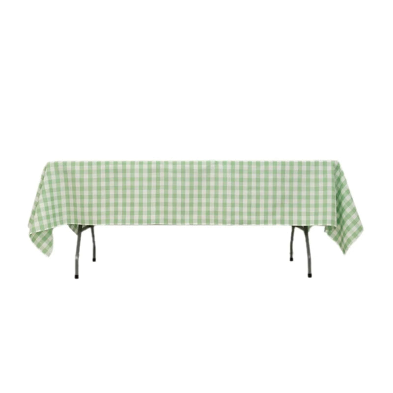 60" x 102" Checkered Gingham Polyester Tablecloth