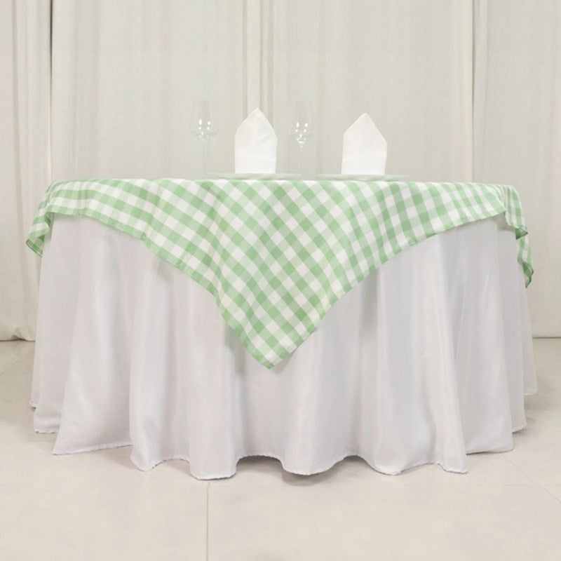 70" x 70" Checkered Gingham Polyester Tablecloth