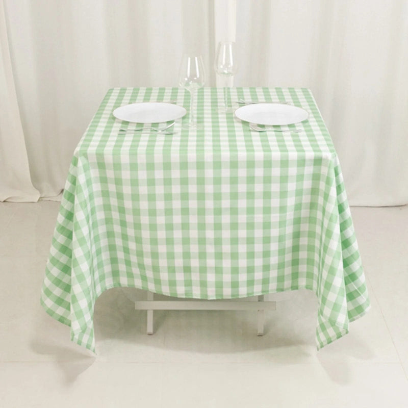 70" x 70" Checkered Gingham Polyester Tablecloth