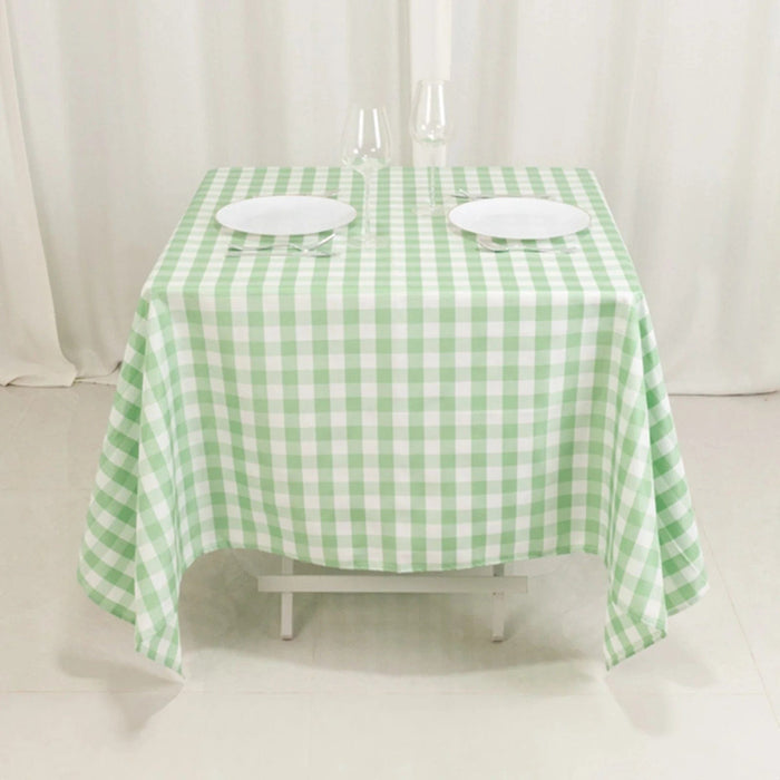 70" x 70" Checkered Gingham Polyester Tablecloth