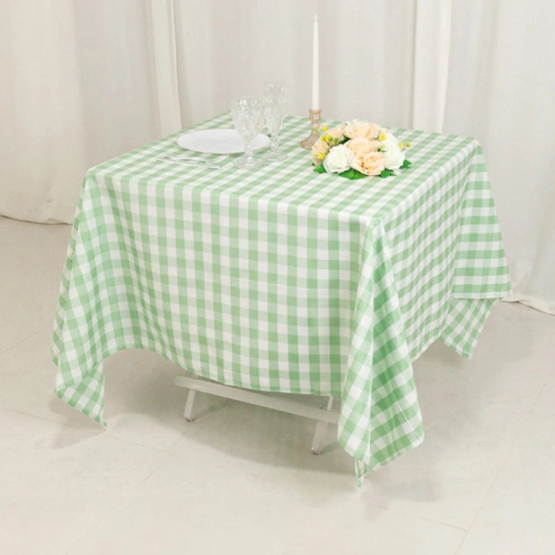 70" x 70" Checkered Gingham Polyester Tablecloth