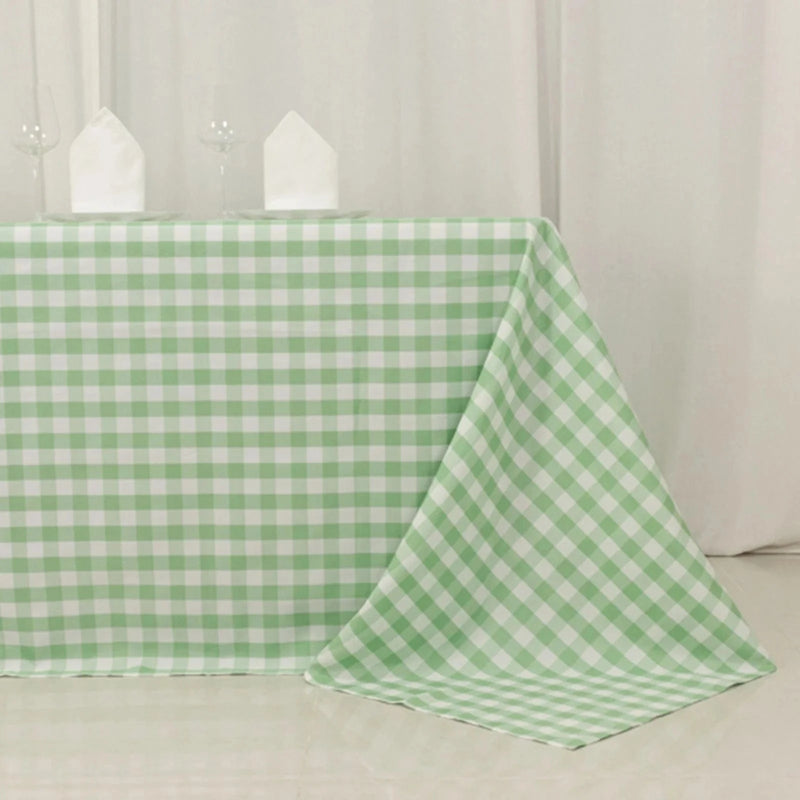 90x132" Checkered Gingham Polyester Tablecloth