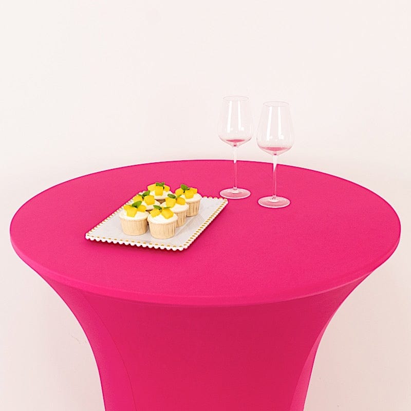 36" Elegant Spandex Cocktail Table Cover High Top Style