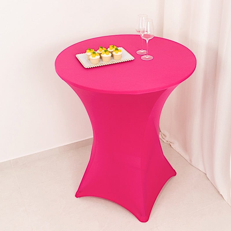 36" Elegant Spandex Cocktail Table Cover High Top Style