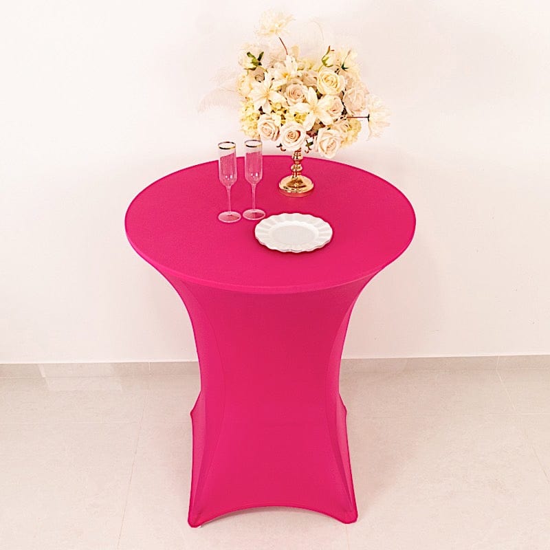 36" Elegant Spandex Cocktail Table Cover High Top Style