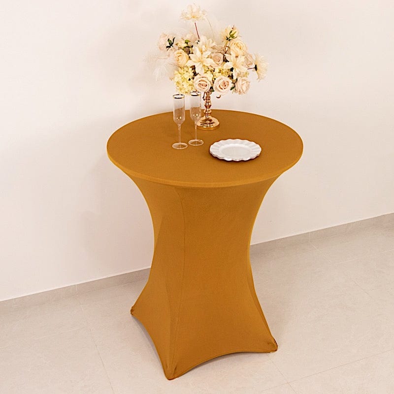 36" Elegant Spandex Cocktail Table Cover High Top Style