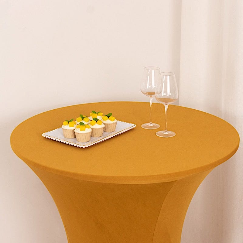 36" Elegant Spandex Cocktail Table Cover High Top Style
