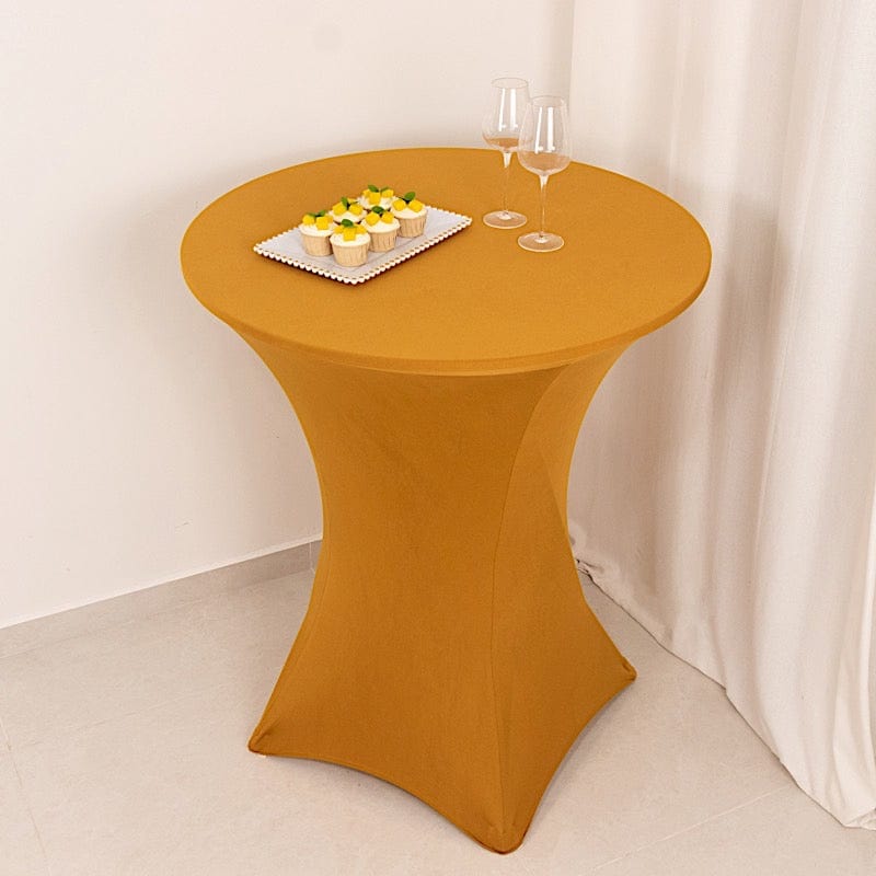 36" Elegant Spandex Cocktail Table Cover High Top Style