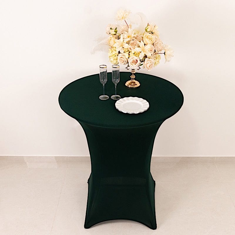 36" Elegant Spandex Cocktail Table Cover High Top Style