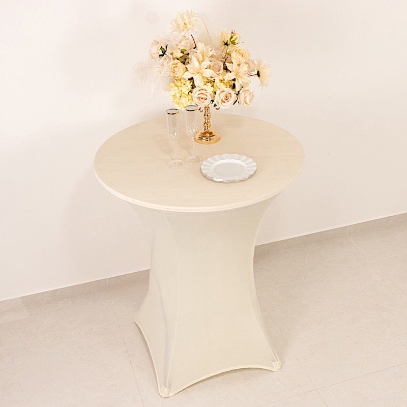 36" Elegant Spandex Cocktail Table Cover High Top Style