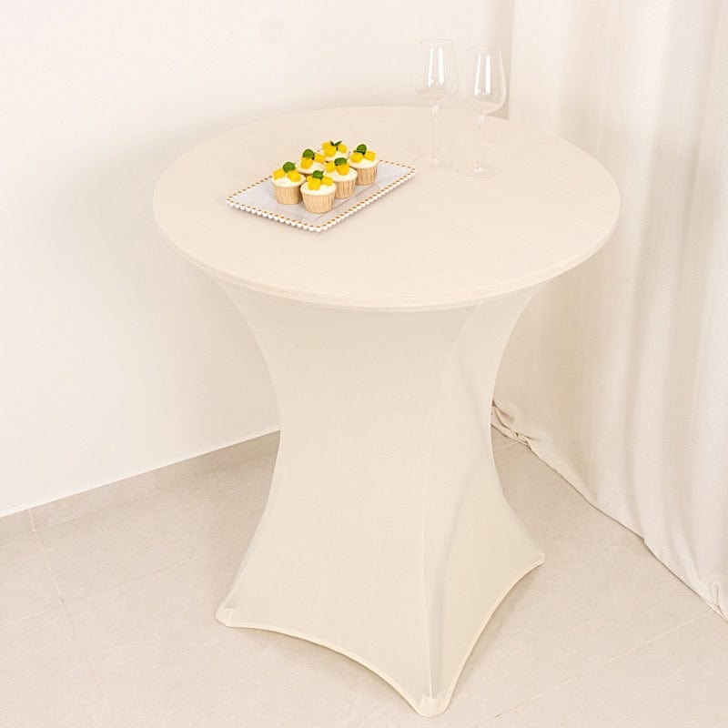 36" Elegant Spandex Cocktail Table Cover High Top Style