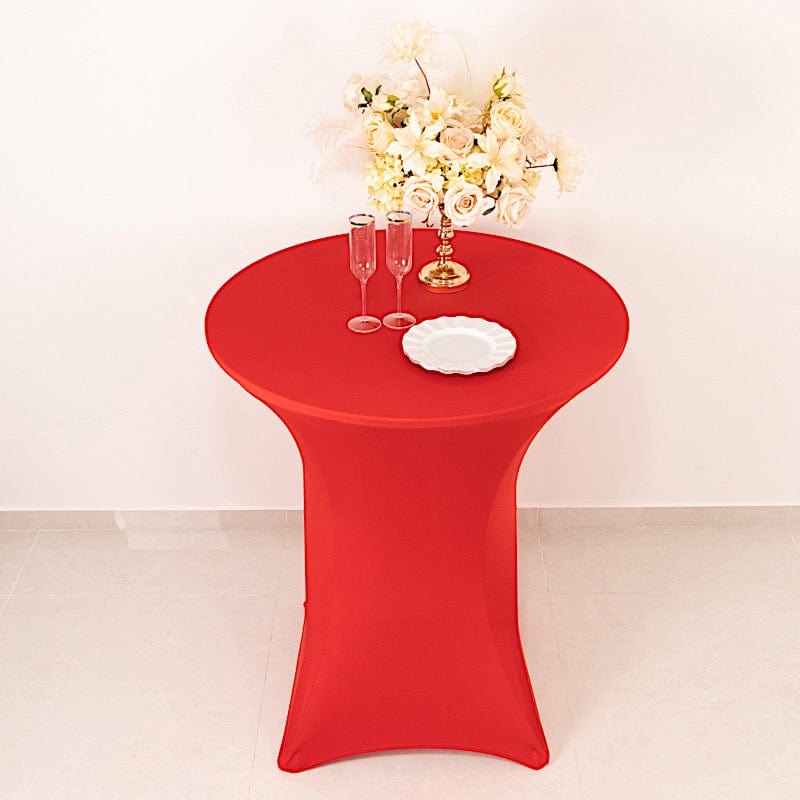 36" Elegant Spandex Cocktail Table Cover High Top Style