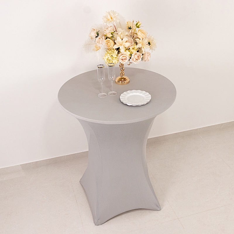 36" Elegant Spandex Cocktail Table Cover High Top Style