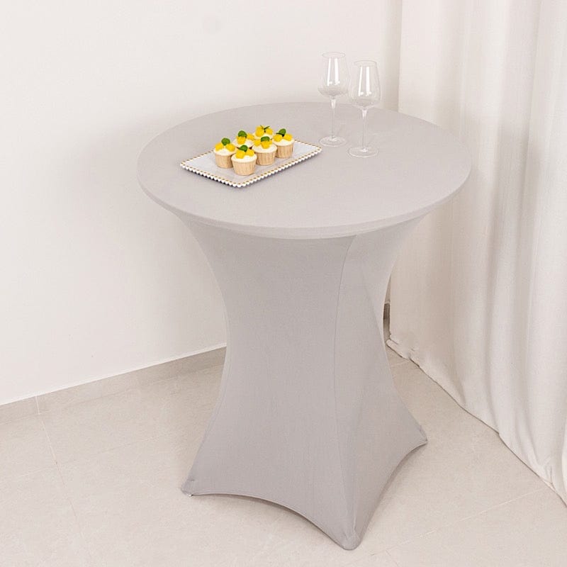 36" Elegant Spandex Cocktail Table Cover High Top Style