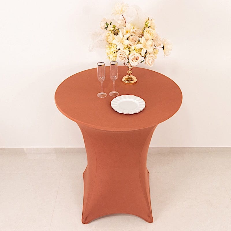 36" Elegant Spandex Cocktail Table Cover High Top Style