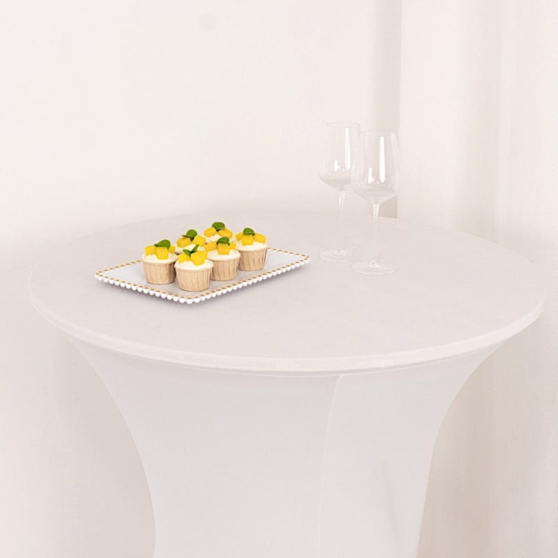 36" Elegant Spandex Cocktail Table Cover High Top Style