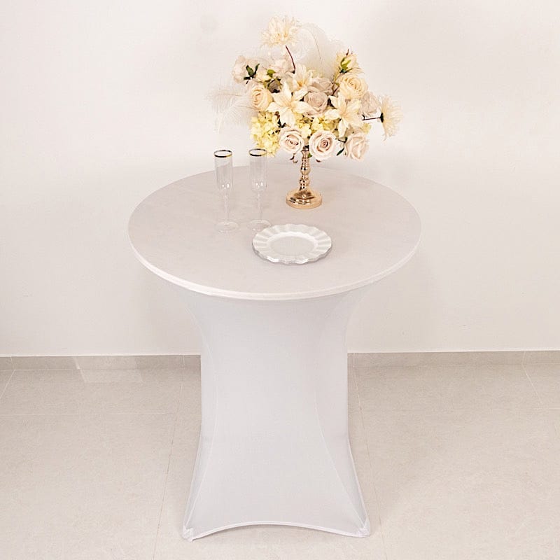 36" Elegant Spandex Cocktail Table Cover High Top Style