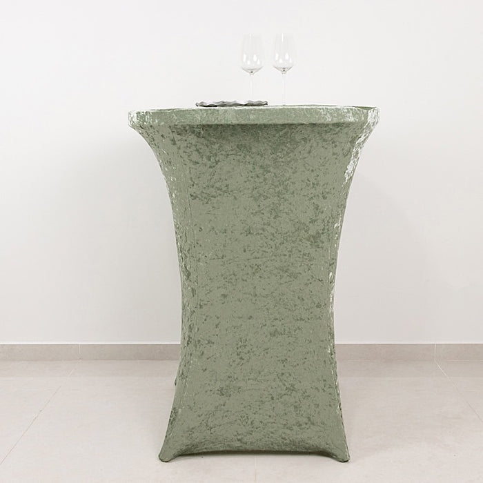 Crushed Velvet Stretch Fitted Round Highboy Cocktail Table Cover