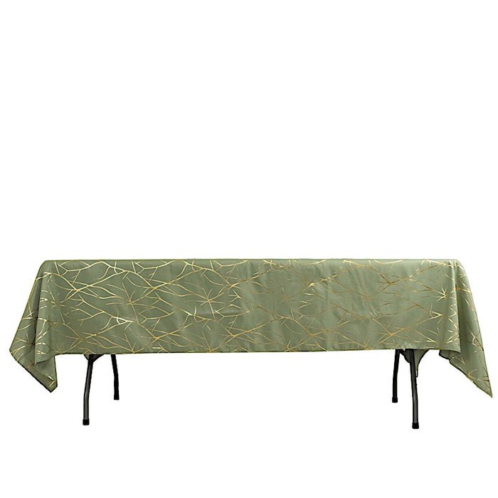 60"x102" Polyester Rectangular Tablecloth with Metallic Geometric Pattern